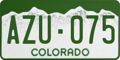 CO license plate AZU075