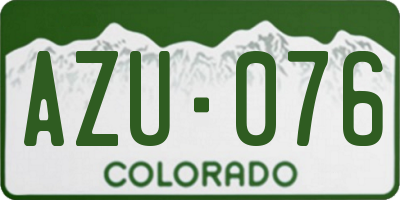 CO license plate AZU076