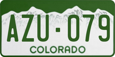 CO license plate AZU079