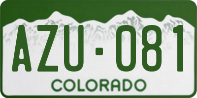 CO license plate AZU081