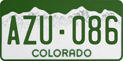 CO license plate AZU086