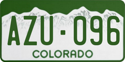 CO license plate AZU096