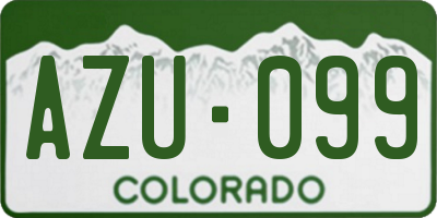 CO license plate AZU099