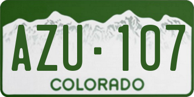 CO license plate AZU107