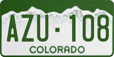 CO license plate AZU108