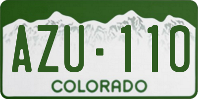 CO license plate AZU110