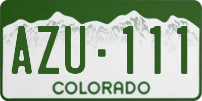 CO license plate AZU111