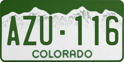 CO license plate AZU116