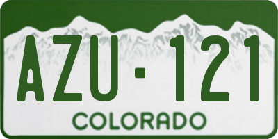 CO license plate AZU121