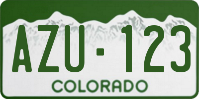 CO license plate AZU123