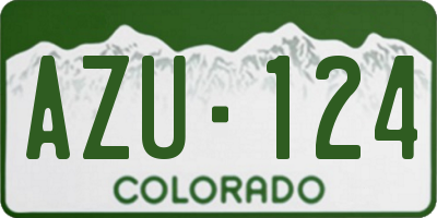 CO license plate AZU124