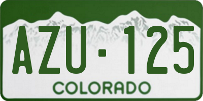 CO license plate AZU125