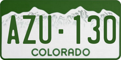 CO license plate AZU130