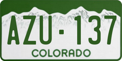 CO license plate AZU137