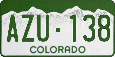 CO license plate AZU138