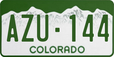 CO license plate AZU144