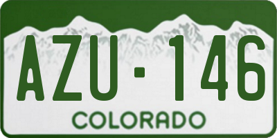 CO license plate AZU146
