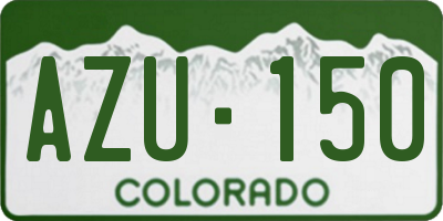 CO license plate AZU150