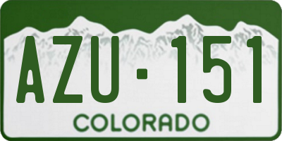 CO license plate AZU151