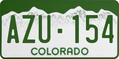 CO license plate AZU154