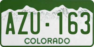 CO license plate AZU163