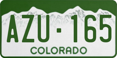 CO license plate AZU165