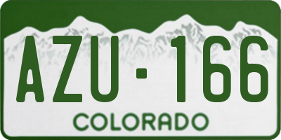 CO license plate AZU166