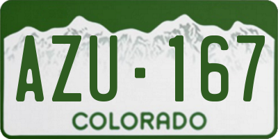 CO license plate AZU167