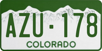 CO license plate AZU178