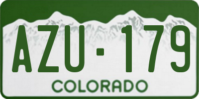 CO license plate AZU179