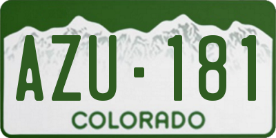 CO license plate AZU181