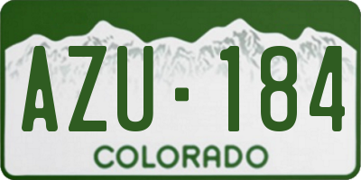 CO license plate AZU184