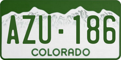 CO license plate AZU186