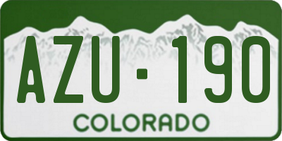 CO license plate AZU190