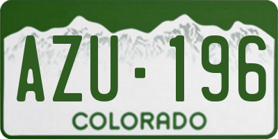 CO license plate AZU196