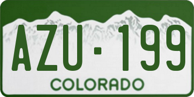 CO license plate AZU199