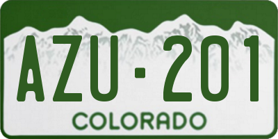 CO license plate AZU201