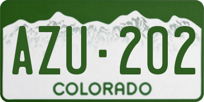 CO license plate AZU202