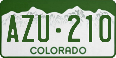CO license plate AZU210