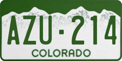 CO license plate AZU214