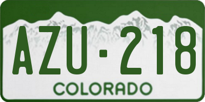 CO license plate AZU218