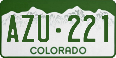 CO license plate AZU221