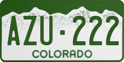 CO license plate AZU222