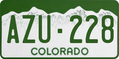 CO license plate AZU228