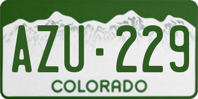 CO license plate AZU229