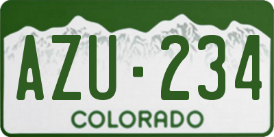 CO license plate AZU234