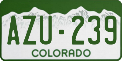 CO license plate AZU239