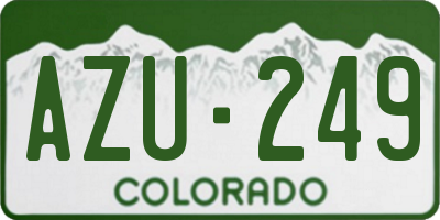 CO license plate AZU249