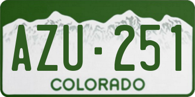 CO license plate AZU251