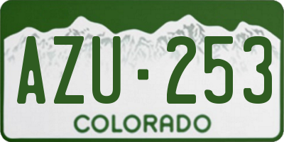 CO license plate AZU253